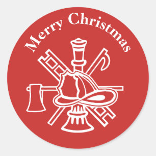 Weihnachtsaufkleber für Feuerlogos zur Kusotmisier Runder Aufkleber