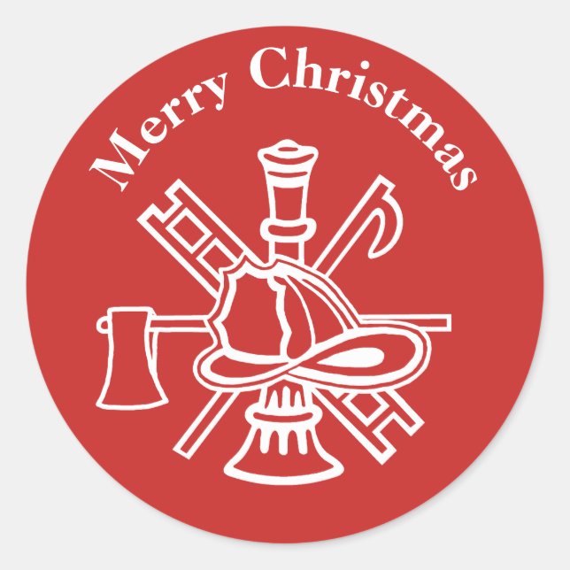 Weihnachtsaufkleber für Feuerlogos zur Kusotmisier Runder Aufkleber (Vorderseite)