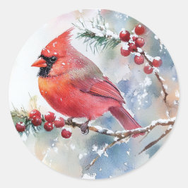 Weihnachtsaufkleber für Kardinal Runder Aufkleber