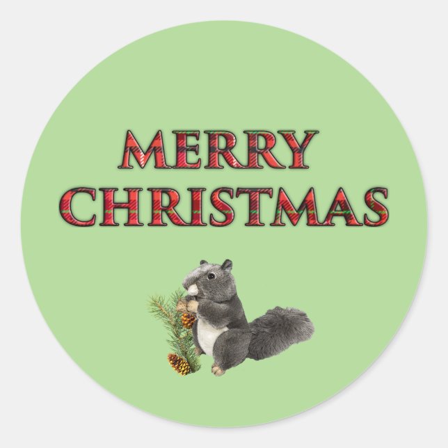Weihnachtsaufkleber für süße Tiere Runder Aufkleber (Vorderseite)