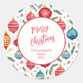 Weihnachtsaufkleber für Vintage Ornamente Runder Aufkleber