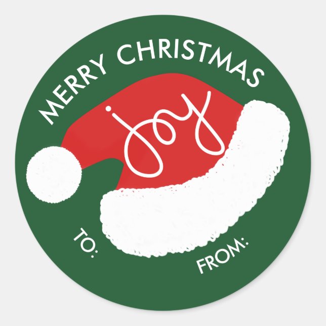 Weihnachtsaufkleber für Weihnachten - Grün Runder Aufkleber (Vorderseite)