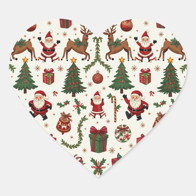 Weihnachtsaufkleber Herz-Aufkleber (Vorderseite)