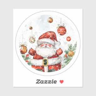 Weihnachtsaufkleber mit Ornamenten Aufkleber