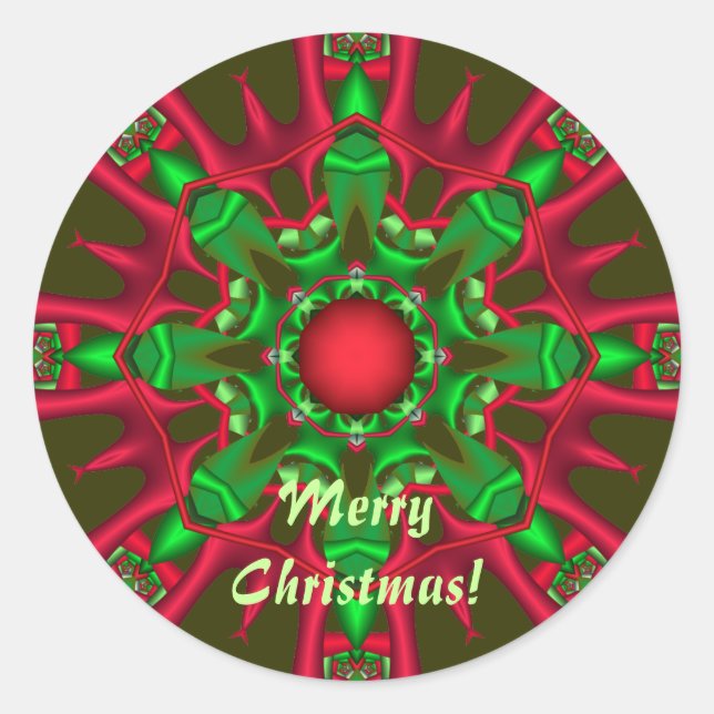Weihnachtsaufkleber mit Text Runder Aufkleber (Vorderseite)