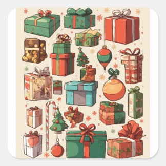 Weihnachtsaufkleber Quadratischer Aufkleber