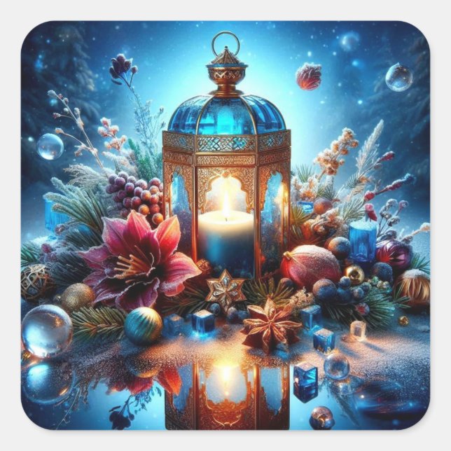 Weihnachtsaufkleber Quadratischer Aufkleber (Vorderseite)