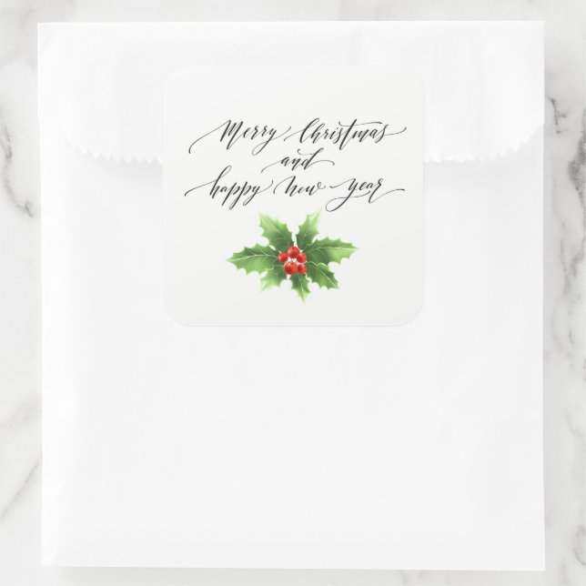 Weihnachtsaufkleber Quadratischer Aufkleber (Tasche)