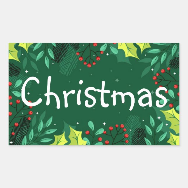 Weihnachtsaufkleber Rechteckiger Aufkleber (Vorderseite)
