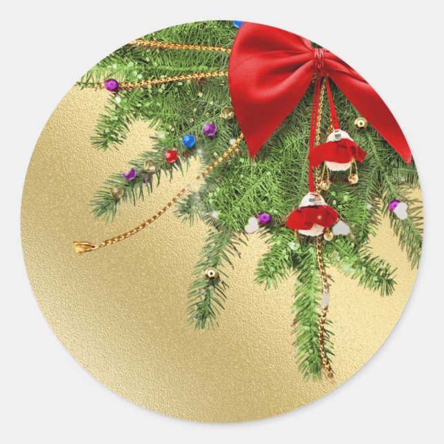 Weihnachtsaufkleber Runder Aufkleber (Vorderseite)