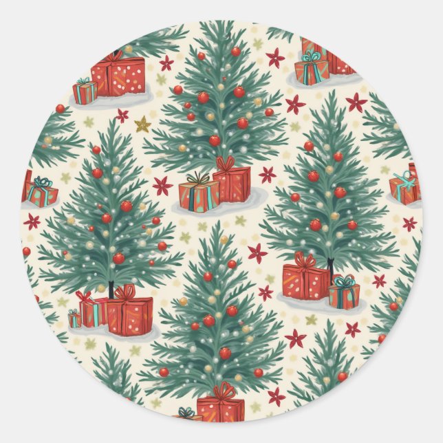 Weihnachtsaufkleber Runder Aufkleber (Vorderseite)