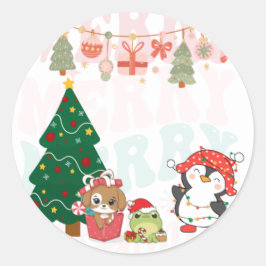 Weihnachtsaufkleber Runder Aufkleber