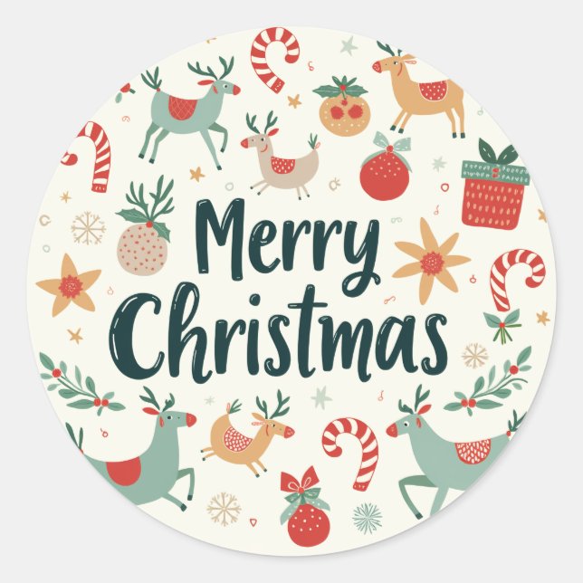 Weihnachtsaufkleber Runder Aufkleber (Vorderseite)