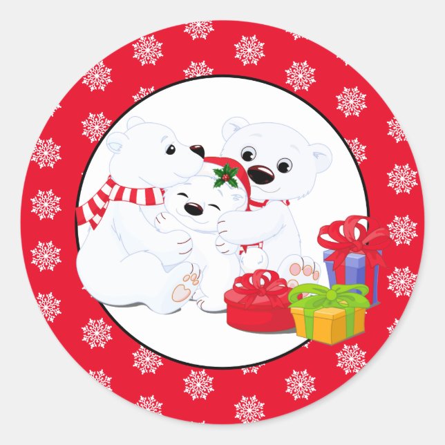 Weihnachtsaufkleber Runder Aufkleber (Vorderseite)