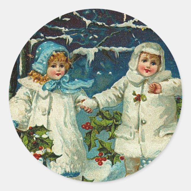 Weihnachtsaufkleber Runder Aufkleber (Vorderseite)