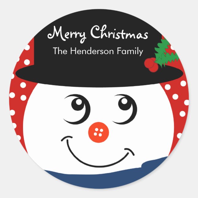 Weihnachtsaufkleber - Snowman Runder Aufkleber (Vorderseite)