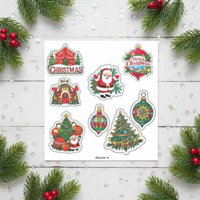 Weihnachtsaufkleberkollektion Aufkleber (Festive Christmas Sticker Collection)