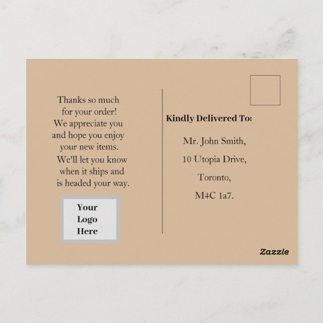 Weihnachtsauftrag Postkarte (Rückseite)