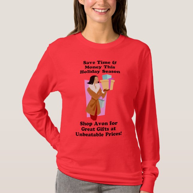 Weihnachtsavon-Shirt - lange Hülse T-Shirt (Vorderseite)