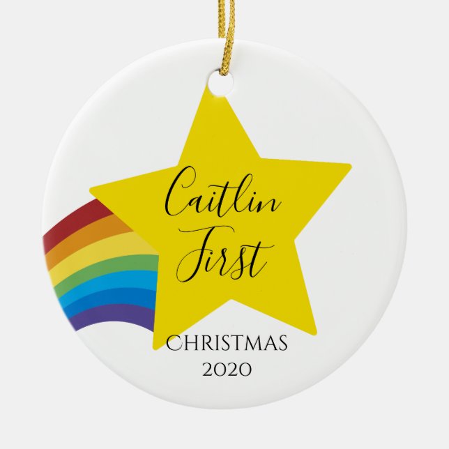 Weihnachtsbaby, 1. Weihnachtsjung, Keramik Ornament (Vorne)
