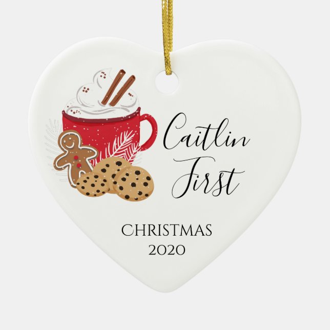 Weihnachtsbaby, 1. Weihnachtsjung, Keramik Ornament (Vorne)