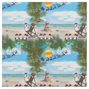 Weihnachtsbaby am Strand wiederholt sich Stoff