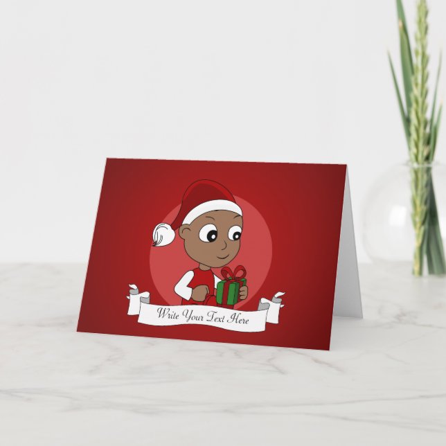 Weihnachtsbaby-Cartoon Feiertagskarte (Vorderseite)