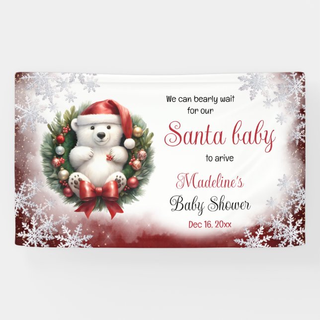 WeihnachtsBaby-Dusche Santa Baby Banner (Horizontal)