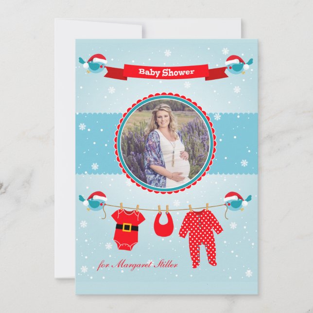 Weihnachtsbaby-Duschen-Foto-Einladung Einladung (Vorderseite)