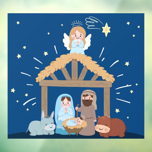 Weihnachtsbaby Jesus Nativity Window Fensteraufkleber (Blatt 3)