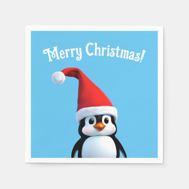 Weihnachtsbaby Penguin Serviette (Vorderseite)