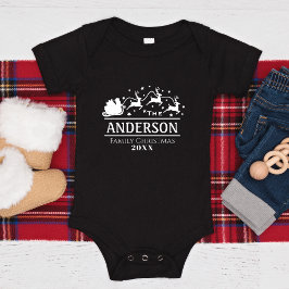 Weihnachtsbaby - Personalisierter Familienname Baby Strampler