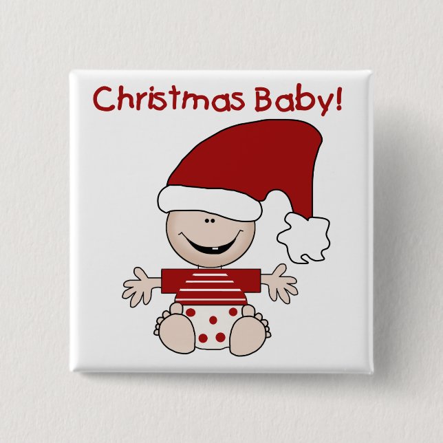Weihnachtsbaby-T - Shirts und Geschenke Button (Vorderseite)