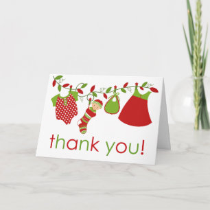 Weihnachtsbaby-Wäscherei-Mädchen danken Ihnen zu Dankeskarte