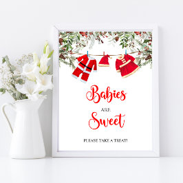 Weihnachtsbabys sind ein süßes Baby-Duschzeichen Poster