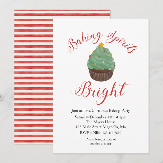 Weihnachtsbacken-Party Einladung (Vorne/Hinten)