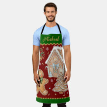 Weihnachtsbacken Schürze, Haus, Lebkuchen Mann