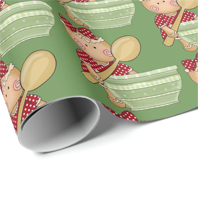 Weihnachtsbackenlebkuchen Geschenkpapier (Rolleneckpunkt)