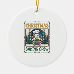 Weihnachtsbäcker-Crew Schneemann Chef Lebkuchen Co Keramik Ornament