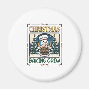 Weihnachtsbäcker-Crew Schneemann Chef Lebkuchen Co Magnet
