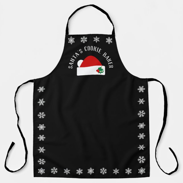 Weihnachtsbäcker l Weihnachtsmannmütze l Schneeflo Schürze (Vorderseite)