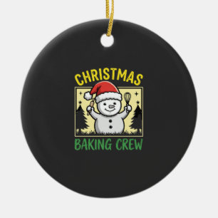 Weihnachtsbäcker-Schneemann-Urlaub Keramik Ornament
