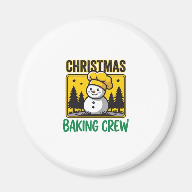 Weihnachtsbäckercrew Schneemann Holiday Design Magnet (Vorne)