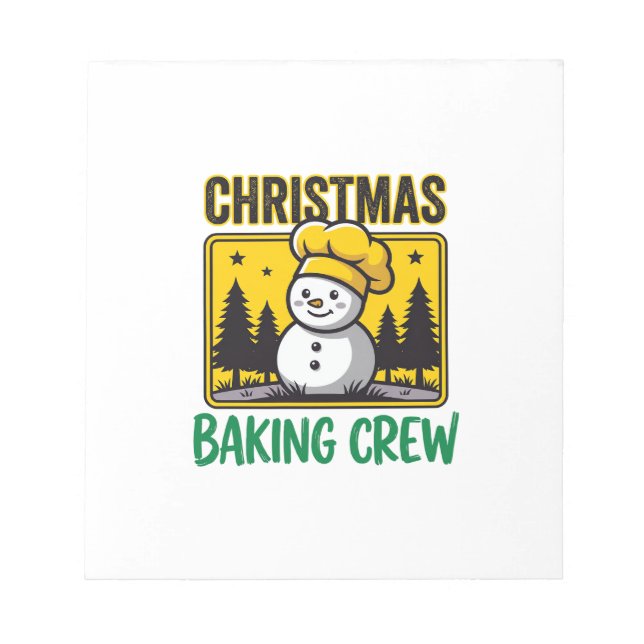 Weihnachtsbäckercrew Schneemann Holiday Design Notizblock (Vorderseite)