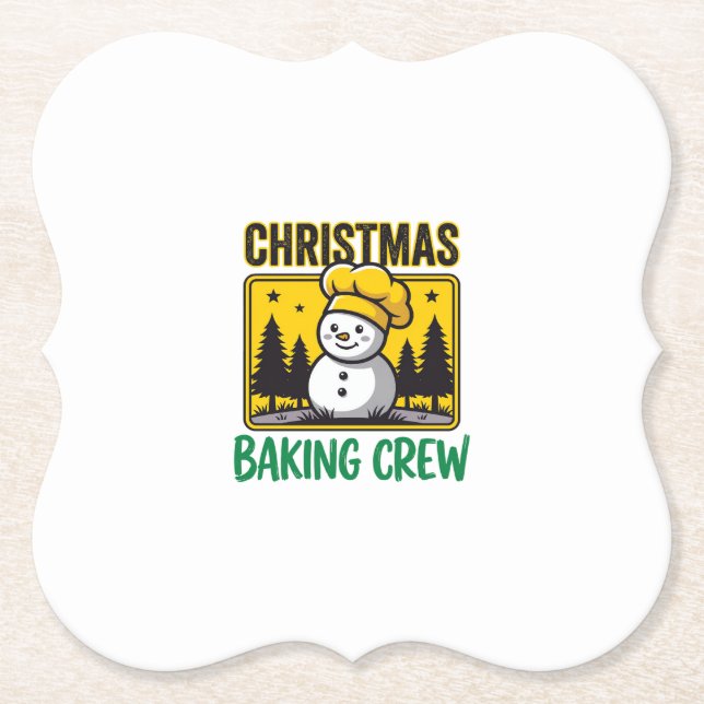 Weihnachtsbäckercrew Schneemann Holiday Design Untersetzer (Vorderseite)