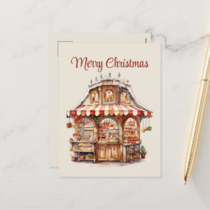 Weihnachtsbäckerei Aquarell hinzufügen Feiertagspostkarte