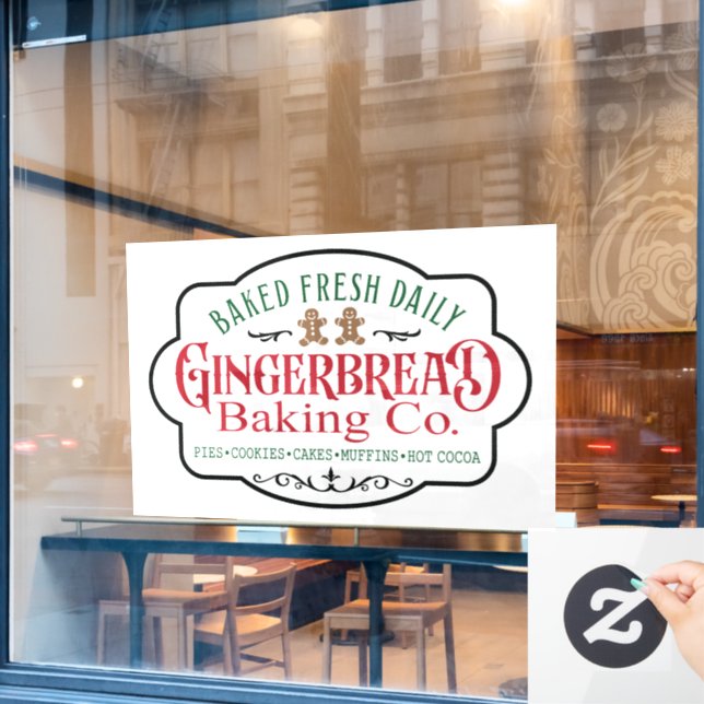 Weihnachtsbäckerei Fensteraufkleber (Café-Fenster)
