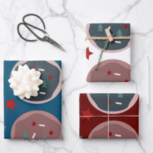 Weihnachtsbäckerei-Kekse Festliche Streusel Geschenkpapier Set