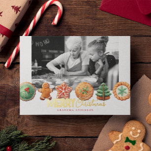 Weihnachtsbäckerei-Kekse Foto Weihnachten Folienka Folien Feiertagskarte