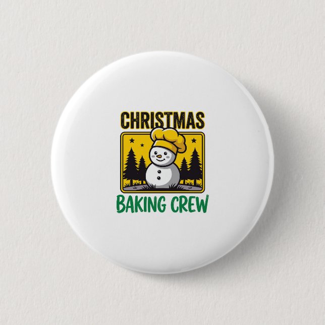 Weihnachtsbäckerei-Schneemann-Feiertagsdesign Button (Vorderseite)